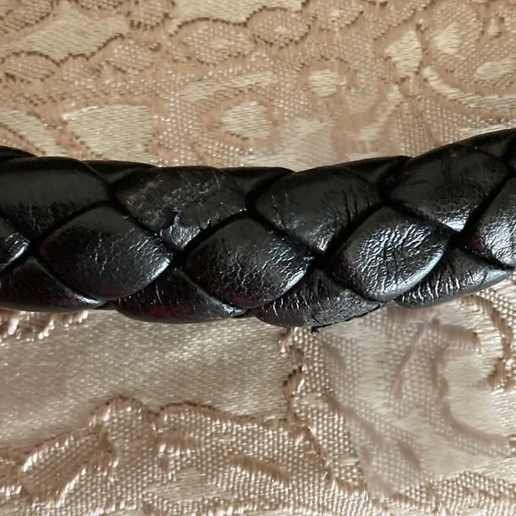 FURLA EUC Black Italian Pebbled Leather Hobo Bag with Braided Handle. - Picture 14 of 14